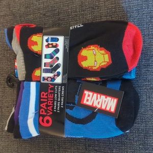 New Men's 6 Pair Variety Sock Set Marvel